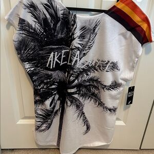 NWT OS Akela Surf Palm Tree Graphic Tee